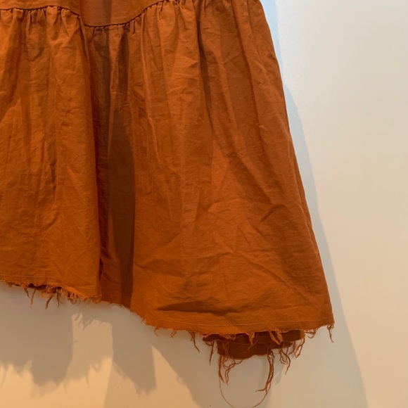 NWT ZARA pumpkin orange distressed skirt size sm - Picture 4 of 8